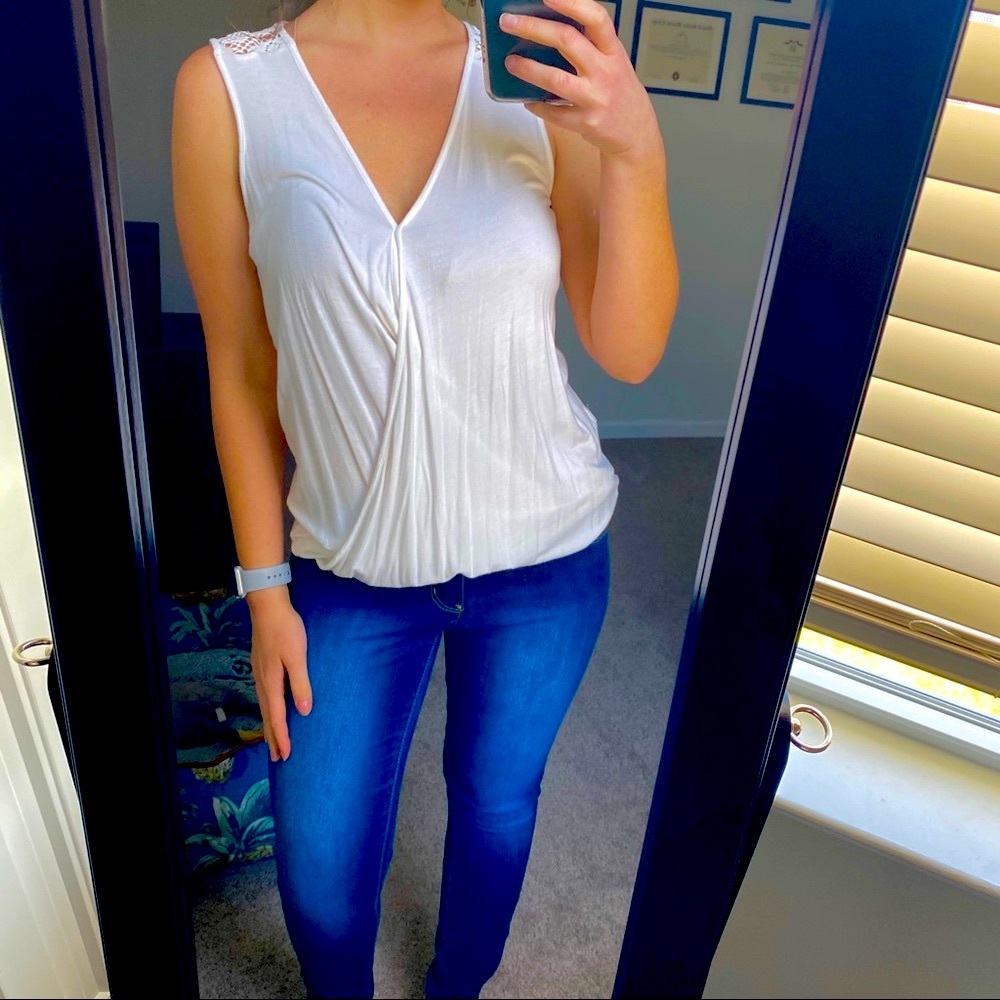 Ann Taylor Loft White Blouse